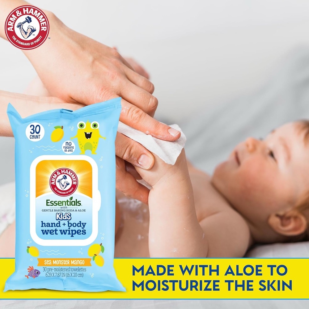 Arm & Hammer Face + Body Wet Wipes - 30ct. Watermelon Kiwi or Mango 🆕 - Picture 6 of 7